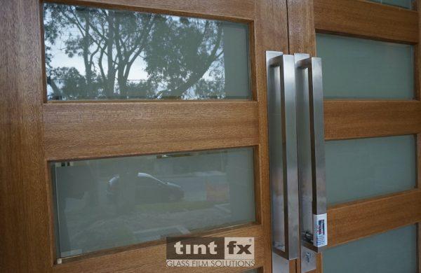 Residential Window Tinting - Privacy Window Film - Metamark M7 Silver Etch - Forestville - entry door 02
