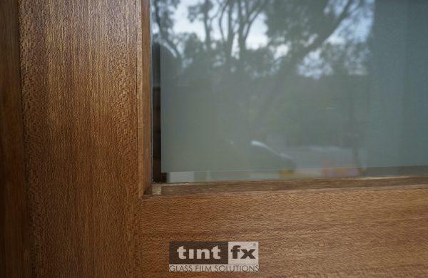 Residential Window Tinting - Privacy Window Film - Metamark M7 Silver Etch - Forestville - entry door detail