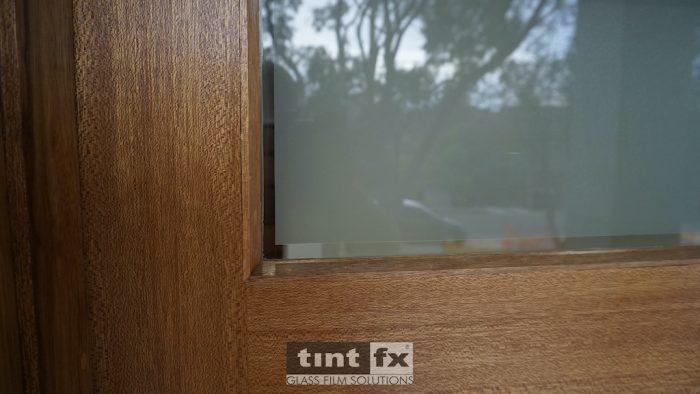 Residential Window Tinting - Privacy Window Film - Metamark M7 Silver Etch - Forestville - entry door detail