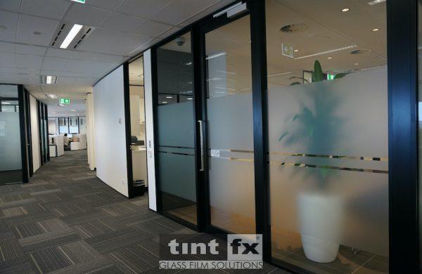 Commercial Window Tinting - Privacy Window Film - Metamark Frosted Etch Digital Cut Graphic - Scope Project Itochu Grosvenor Place Sydney 02