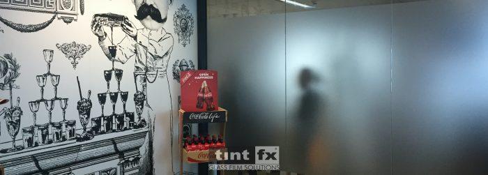 Commercial Window Tinting - Privacy Window Film - Metamark M7 Dusted Etch - Coca-Cola Amatil - North Sydney NSW TintFX