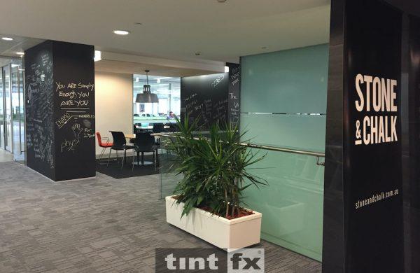 Commercial Window Tinting - Decorative Frosted Film - 3M FASARA Glass Finishes Cielo - Stone and Chalk - Schiavello Sydney 02