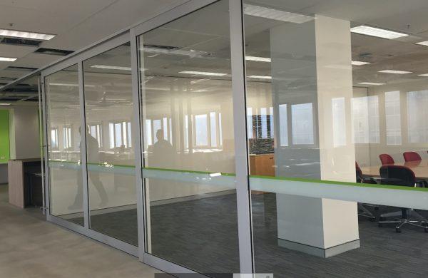 Commercial Window Tinting - Safety Banding - Green and White Vinyl - Stone and Chalk - Schiavello - Sydney - TintFX 04