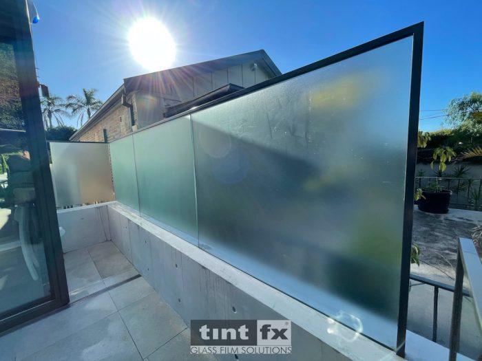 Residential Window Tinting - Privacy Window Film - Metamark M7 Dusted Etch - Bondi Beach - balcony balustrade 05