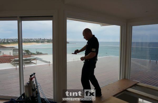 Residential Window Tinting - Solar Window Film - Solar Gard TrueVue 30 - Floor to Ceiling Windows - Freshwater NSW TintFX - work in progress