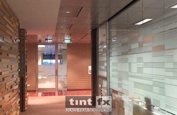 Commercial Window Tinting - Privacy Internal Partitioning - 3M Frosted Crystal and Metamark M7 Silver Etch - Scope Projects - Westpac - TintFX
