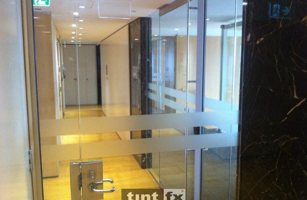 Commercial Window Tinting - Office Glass Partitions - Safety Decals - 3M Frosted Crystal - Scope Projects - Westpac - TintFX
