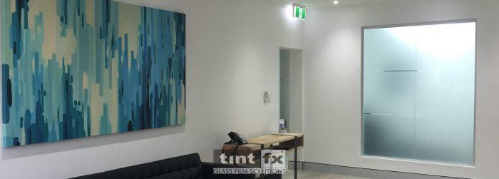 Commercial Window Tinting - Office Glass Partition - Privacy Frost - Metamark M4 Dusted Frost - Manly