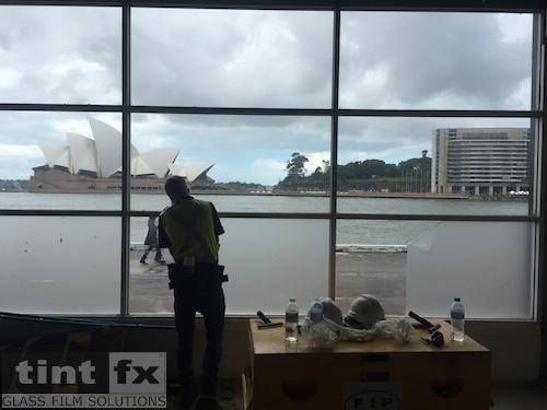 Commercial Window Tinting - Privacy Window Film - Metamark Dusted Etch M7 - Facade Innovations - Overseas Passenger Terminal - The Rocks Sydney - NSW - TintFX