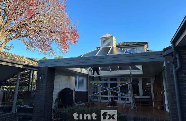 Residential Window Tinting - Solar Window Film - Solar Gard TrueVue 30 - Roseville - home atrium - TintFX - work in progress