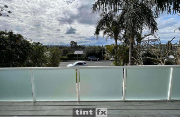 Sydney Residential Window Film - Privacy Frosted Film - Metamark M7 Silver Etch - balustrade - Curl Curl - TintFX - 01