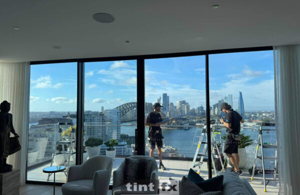 Sydney Residential Window Tinting - Solar Window Film - 3M Prestige 70 Exterior - Milsons Point - TintFX - installation in progress