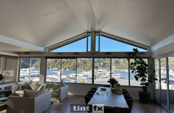 Commercial Window Tinting - Solar Window Film - 3M Prestige 70 Exterior - Large Triangular Highlights - Mosman - Fergusons Boatshed Marina - TintFX