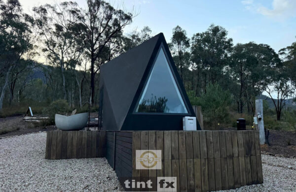 Residential Window Tinting NSW - Solar Window Film - 3M Prestige 70 Exterior - tiny home - triangular window - Wolgan Valley - TintFX
