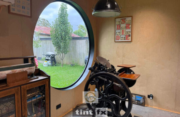 Sydney Residential Window Tinting - Solar Control Window Film - 3M Prestige 70 - round window - scaffolding access - Gladesville - TintFX